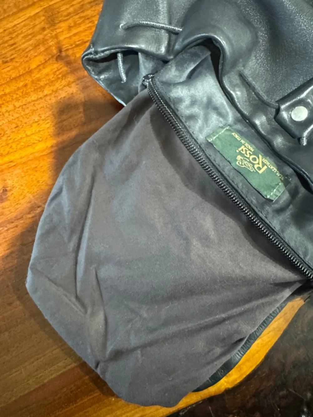 Bruno Rossi Vintage Black Leather Backpack Bag - Made in Italy